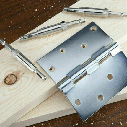 4x Self-Centering Drill Bits Hex Shank Pilot Door Drawer Hinge Hole Screw Guide - Aimall