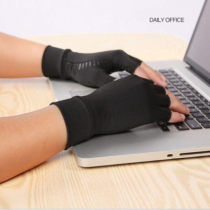 Compression Copper Arthritis Gloves Hand Wrist Brace Finger Pain Relief Support - Aimall