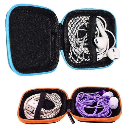 Portable Hard Case Pouch Storage Bag For Earphone Headphone Earbuds Cable - Aimall