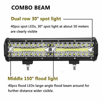 12inch CREE LED Light Bar Side Shooter Combo Beam Work Driving OffRoad 4WD AU - Aimall