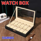 12Grids Leather Watch Jewelry Display Storage Holder Case Box Organizer AU Stock - Aimall