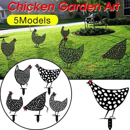 Garden Ornaments Chicken Yard Art Garden Backyard Lawn Decor Gift Easter Deco AU - Aimall