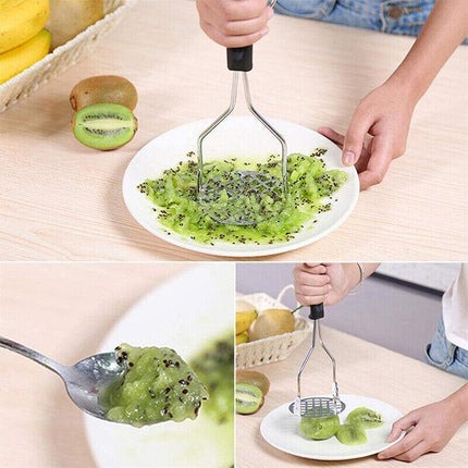 Kitchen Potato Masher Stainless Steel Vegetable Fruit Potatoe Press Crusher Tool - Aimall
