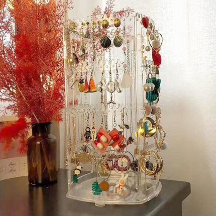 360 Rotating Earring Holder Jewelry Rack Display Stand Jewelry Organizer AU - Aimall