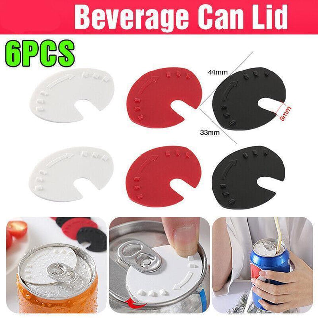 6PCS Beverage Can Lid Cap Soda Soft Drink Snaps Tops Cover Lock Sealer Protector - Aimall