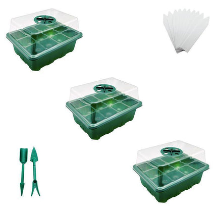 3/5/10 Set 12 Hole Plant Seed Grow Box Propagation Nursery Seedling Starter Tray - Aimall