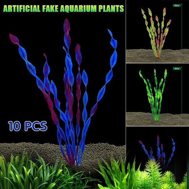 Green Artificial Plants Fish Tank Aquarium Aquatic Plants Simulated Water Grass - Aimall