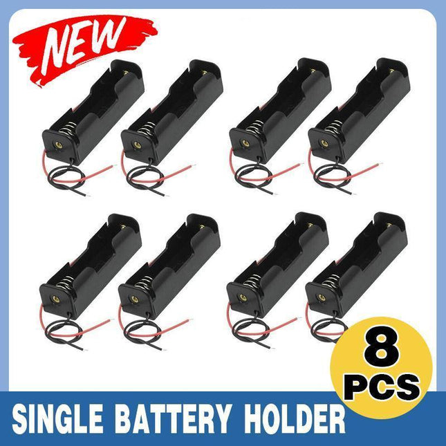 8 PACK 18650 Single Battery HOLDER Case Rechargeable 18650 Wire Lead LITHIUM - Aimall