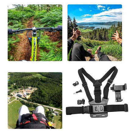 Cell Phone Chest Mount Harness Strap Holder Clip for iPhone Samsung Gopro - Aimall