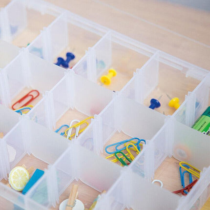 Plastic Compartment Storage Box Container Jewellery Bead Craft Organiser Case AU - Aimall