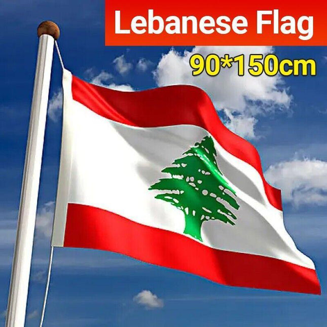 Large Lebanon Lebanese Flag Heavy Duty Outdoor LB 90x150cm - 3x5ft Stock - Aimall