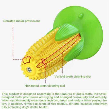Dog Squeaky Chew Toys Teeth Clean Stick Corn Pet Dental Toothbrush Molar Stock - Aimall