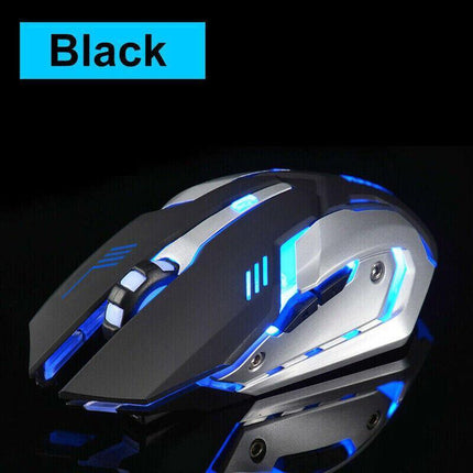 LED Wired Wireless Gaming Mouse USB Ergonomic Optical For PC Laptop Rechargeable - Aimall