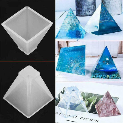 Pyramid Silicone Mold Epoxy Resin Jewelry Making Mould Pendant Craft DIY Supply - Aimall