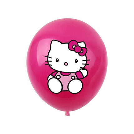 Happy Birthday Cute Hello Kitty Balloon Banner Flag Light Tinsel Curtain Party - Aimall