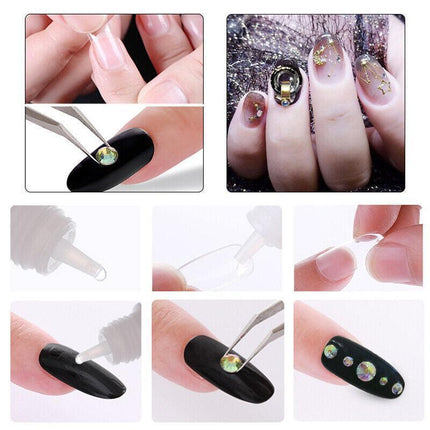 10PCS 3G Nail Art Glue Acrylic UV Gel Fake Nails Sticker Tip Polish Ma AU Stock - Aimall