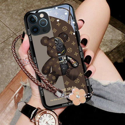 For iPhone 13 Pro Max 12 11XS XR Luxury Cool Bear Shockproof Glass Case Cover AU - Aimall