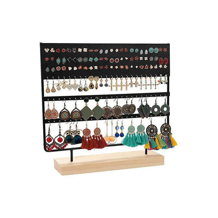 Earring Stand Display Rack 3-Tier Ear Stud Holder Jewelry Organizer 144 Holes - Aimall