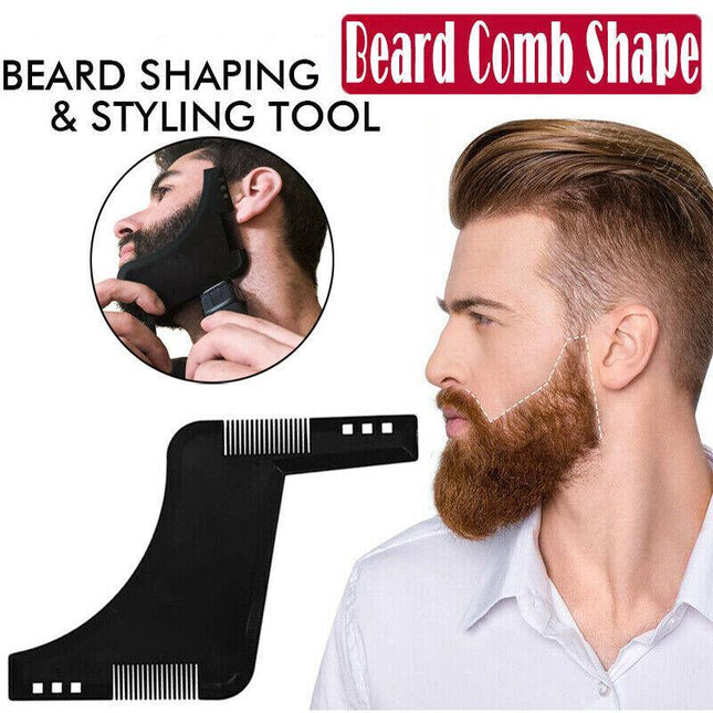 Beard Styling Shaping Template Comb Tool Symmetry Trimming Shaper Stencil - Aimall