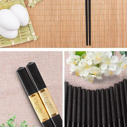 10Pairs Premium Quality Reusable Chopsticks Dishwasher Safe Fiberglass Chopstick - Aimall