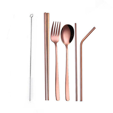 9PCS Premium Cutlery Travel (Portable) Set Stainless Steel (Knife, Fork, Spoon) - Aimall