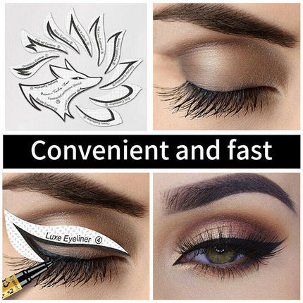 Eyeliner Eyeshadow Stencil Set Eye Makeup Fox Template Non-woven 12 Styles cards - Aimall