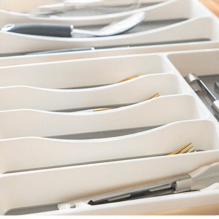 Kitchen Cutlery Large Tray Utensil Organiser Drawer Insert Divider Multi-purpose - Aimall