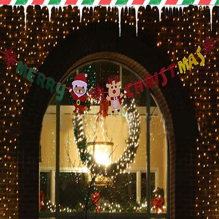 Merry Christmas Banner Felt Christmas Santa Flags Banner Hanging Xmas Decoration - Aimall