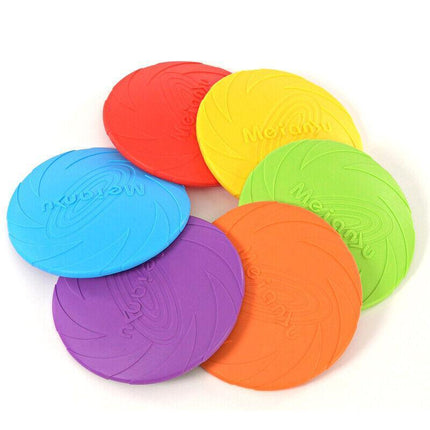 Dog Frisbee Rubber Pet Puppy Safe Exercise Fetch Outdoor Training Toy AU STOCK - Aimall