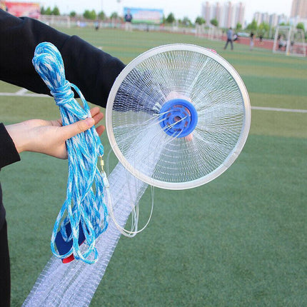 8ft 12ft Fishing Cast Net Quick Throw Nylon Mesh Drawstring Chain Bottom Spread - Aimall