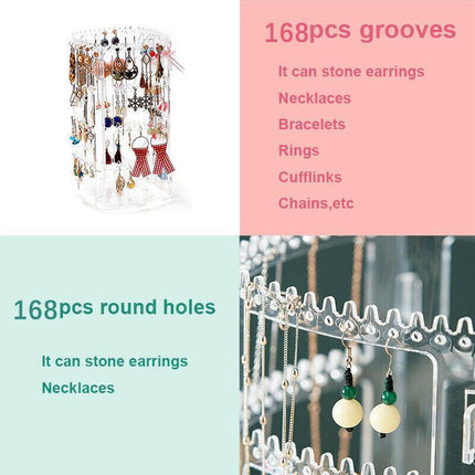 360 Rotating Earring Holder Jewelry Rack Display Stand Jewelry Organizer AU - Aimall