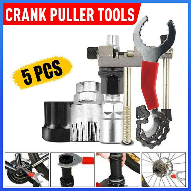 5PCS Bicycle Repair Bike Tool Kit Removal Bracket Freewheel Crank Puller Tools - Aimall