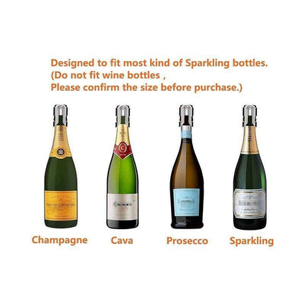 3X Stainless Steel Sparkling Wine Stopper Champagne Stopper Bubble Fizzy Bottles - Aimall