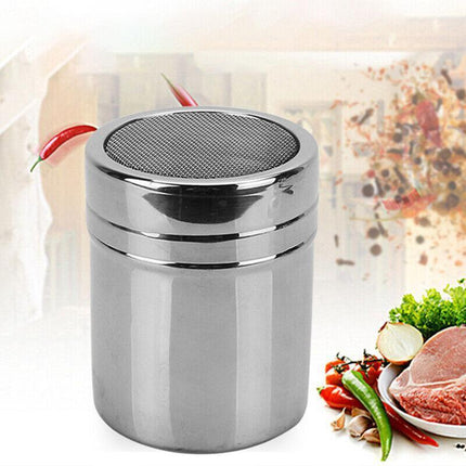 Stainless Steel Icing Sugar Cocoa Coffee Shaker Flour Duster Chocolate Powder - Aimall