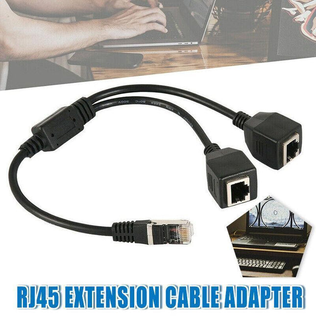 RJ45 CAT6/5 1 Male 2 Female LAN Ethernet Network Splitter Coupler Adapter Cable - Aimall