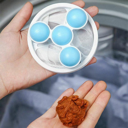 2 PCS Reusable Hair Lint Catcher Removal Net Bag Wash Machine Float Filter - Aimall