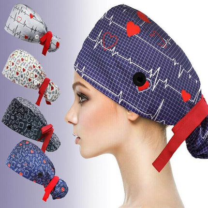 LongHair Surgical Scrub Cap Doctor Nurse Bouffant Hat Adjustable Comfy HeadCover - Aimall