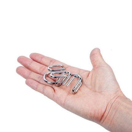 16PCS Classic IQ Metal Puzzle Brain Teaser Disentanglement Wire Puzzles Game Toy - Aimall
