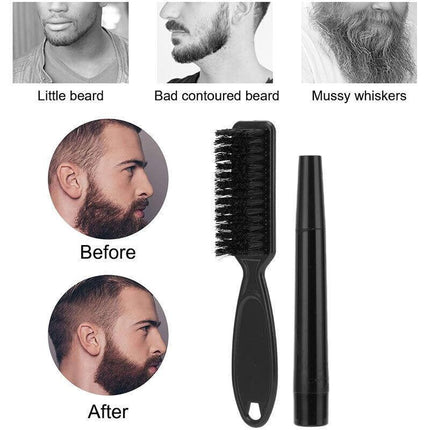Hair Beard Filler Pen Beard Camouflage Hair Grower Beard Fr Men With Beard Brush - Aimall