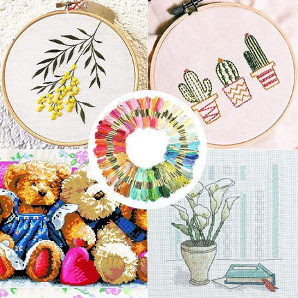 100 Colourful Egyptian Cross Stitch Cotton Sewing Skeins Embroidery Thread Floss - Aimall