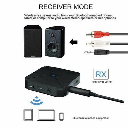 2in1 Wireless Bluetooth Audio Transmitter & Receiver HIFI Car Adapter RCA AUX-in - Aimall