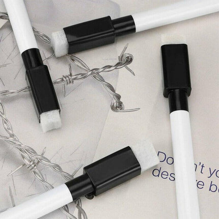 10PCS Whiteboard Marker Pens Black Dry Wipe Erase Magnetic Pen Eraser Lid Cap AU - Aimall