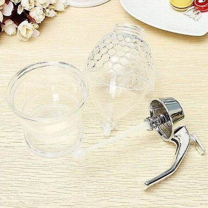 Honey Syrup Dispenser Pot stand Jar Bee Hive Trigger Kitchen Pot Premium - AU - Aimall
