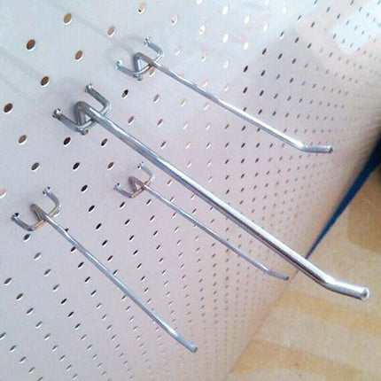 100x Pegboard Hooks Metal Panel Valcano Peg Board hook Steel 50 100 150 200 mm - Aimall