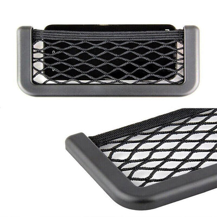 2x Medium Car Mesh Storage Holder Adhesive Net Pocket Phone Bag Card Black Truck - Aimall