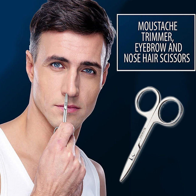 Nose Hair Scissor Remover Stainless Steel Trimmer Safety Thick Clipper Round Tip - Aimall