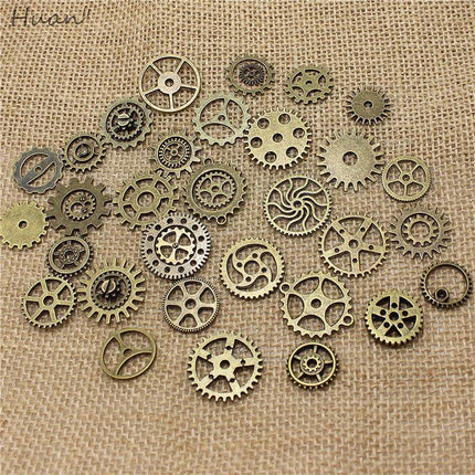 100g Assorted Gears Steampunk Cogs Gears Pendants Clock Wheels Gear Mix DIY Craf - Aimall
