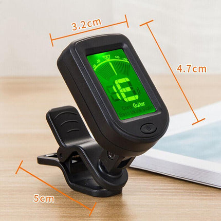 Tuner Guitar Violin Ukelele Bass Tuner Multifunction LCD Electronic Clip Digital - Aimall