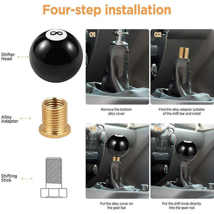 Black 8 Billiard Car Shift Knob Universal - Aimall