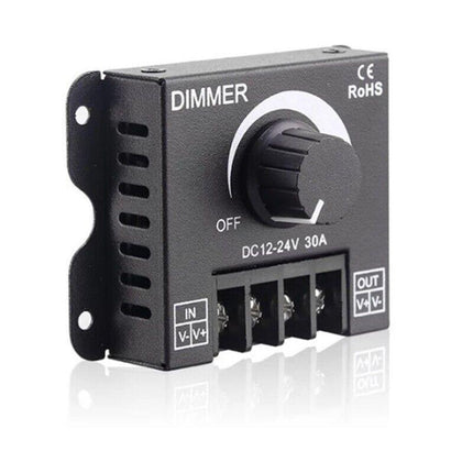 30A 12V-12V Metal LED Switch Dimmer Controller Manual Operation for Strip Light - Aimall